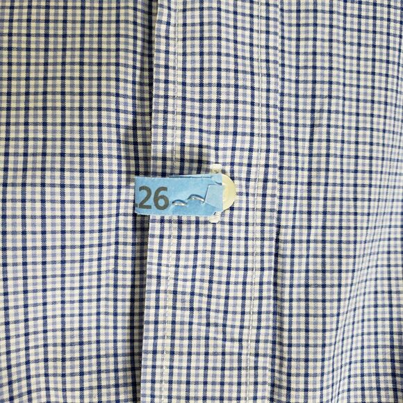 Tommy Hilfiger Mens Shirt Large Button Long Sleeve Plaid Blue Cotton Logo Pocket - Picture 7 of 11